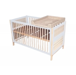 Theo Bebe Babybett Oceania Neige 70x140 wei-Rattan