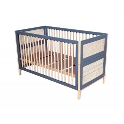 Theo Bebe Babybett Oceania Silex 70x140 grau-Rattan