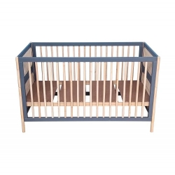 Theo Bebe Babybett Oceania Silex 70x140 grau-Rattan