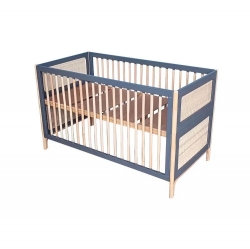 Theo Bebe Babybett Oceania Silex 70x140 grau-Rattan