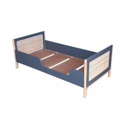 Theo Bebe Babybett Oceania Silex 70x140 grau-Rattan