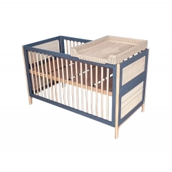 Theo Bebe Babybett Oceania Silex 70x140 grau-Rattan