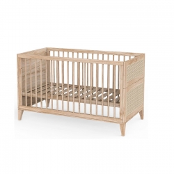 Theo Bebe Babybett Nami Bois 70x140 Holz Rattan