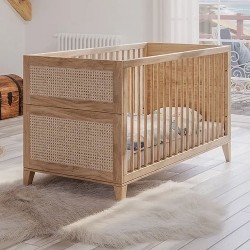 Theo Bebe Babybett Nami Bois 70x140 Holz Rattan