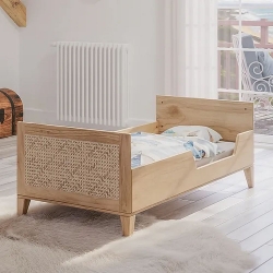 Theo Bebe Babybett Nami Bois 70x140 Holz Rattan