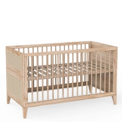 Theo Bebe Babybett Nami Bois 70x140 Holz Rattan