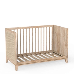 Theo Bebe Babybett Nami Bois 60x120 Holz Rattan