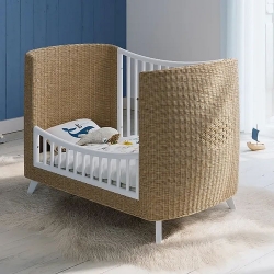 Rattan Babybett Coquillage 70x140 Theo Bebe