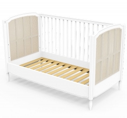 Theo Bebe Babybett Hermione Neige 70x140 wei-Rattan