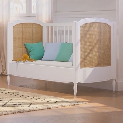 Theo Bebe Babybett Hermione Neige 70x140 wei-Rattan