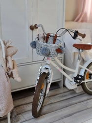 Fahrradkorb fr Kinder Rattan grau