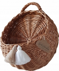 Rattan Wandkorb natur Quasten