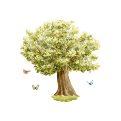 Wandsticker Baum und Schmetterlinge