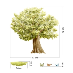 Wandsticker Baum und Schmetterlinge