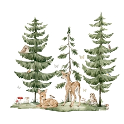 Wandsticker Wald und Rehe