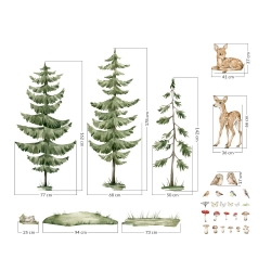 Wandsticker Wald und Rehe