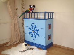 Piratenbett mit Schublade 70x160 cm