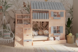 Hochbett Haus Leo mit Kletterwand