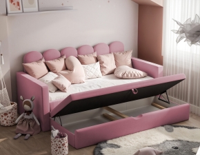 Ausziehbares Polsterbett Alia I mit Bettkasten