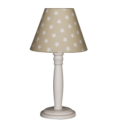 Nachttischlampe Sterne beige