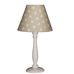 Nachttischlampe Sterne beige